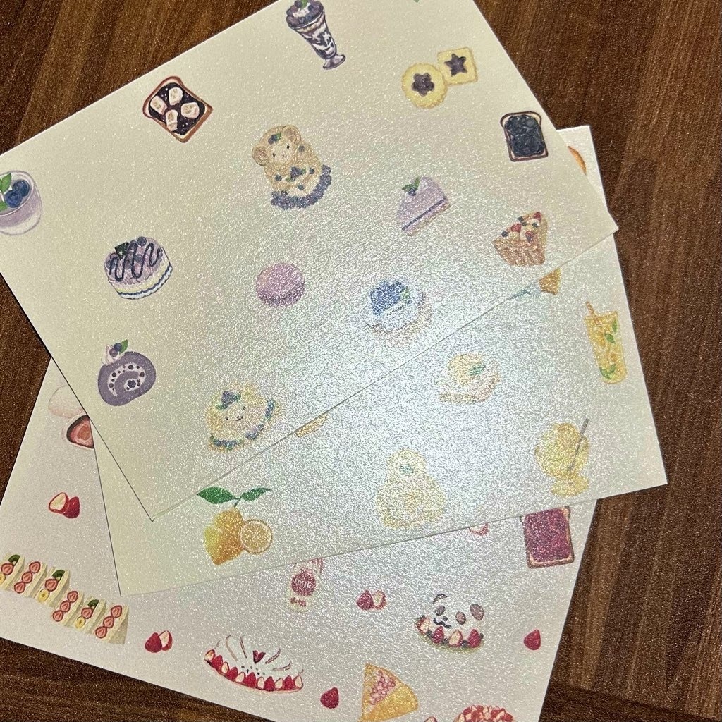 苺・ブルーベリー・レモンのポストカード🍋🍓🍇