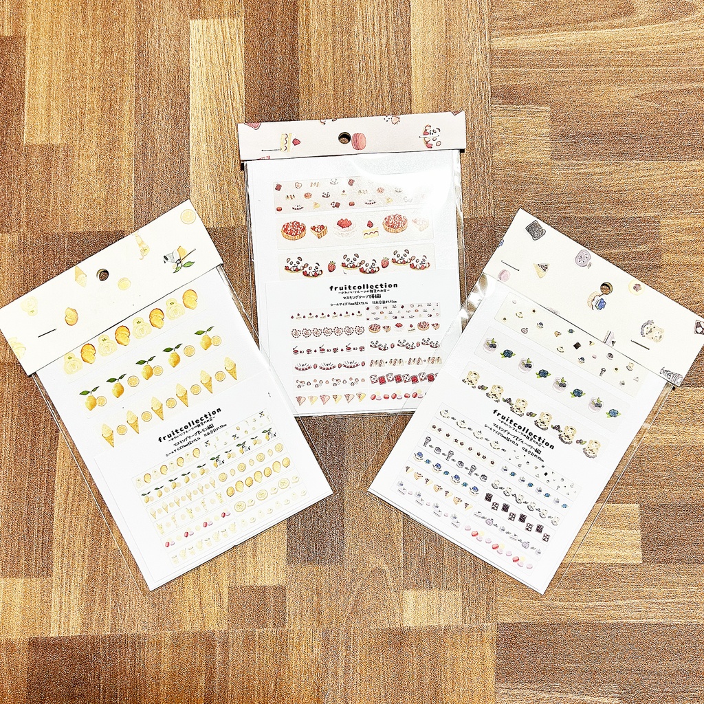 ブルーベリー、苺、レモンのスイーツのマスキングテープ🍓🍋🍇 ※シート式