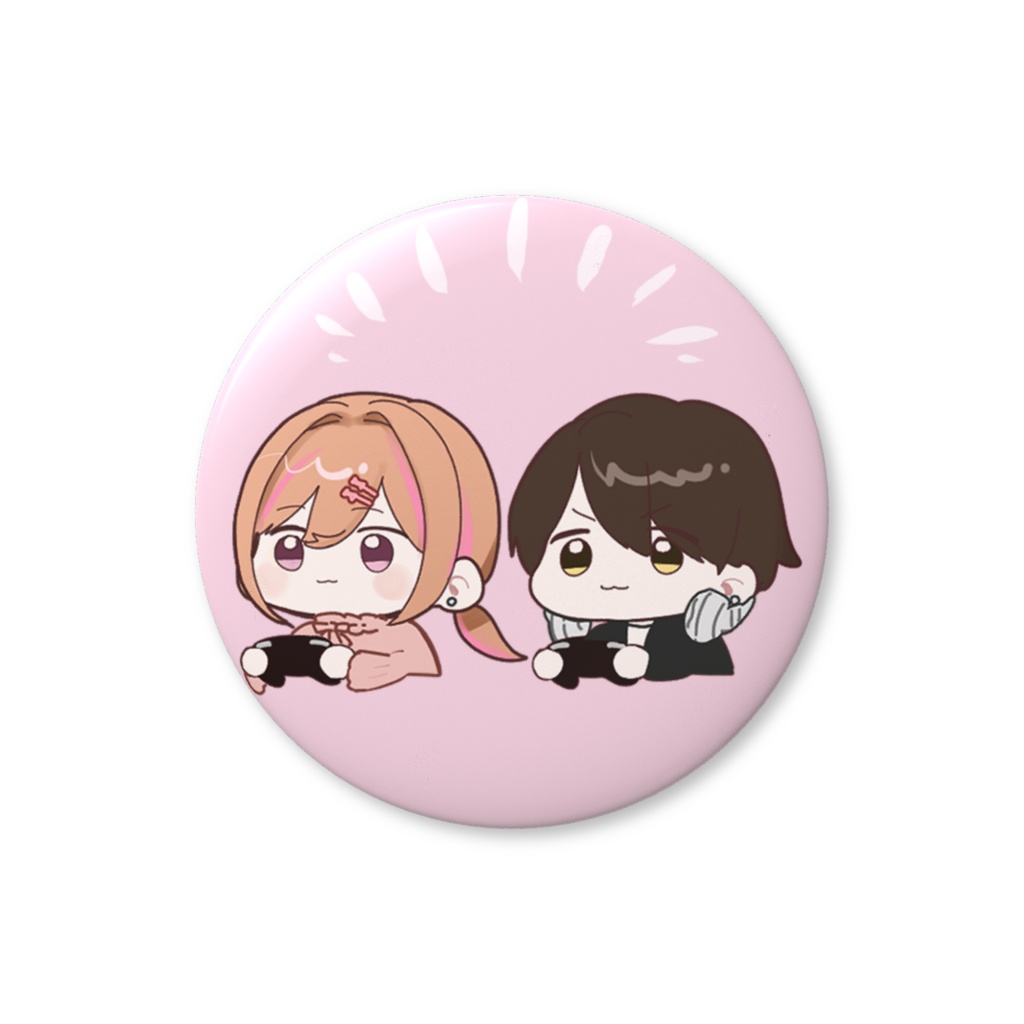 アイコン缶バッジ　ピンク