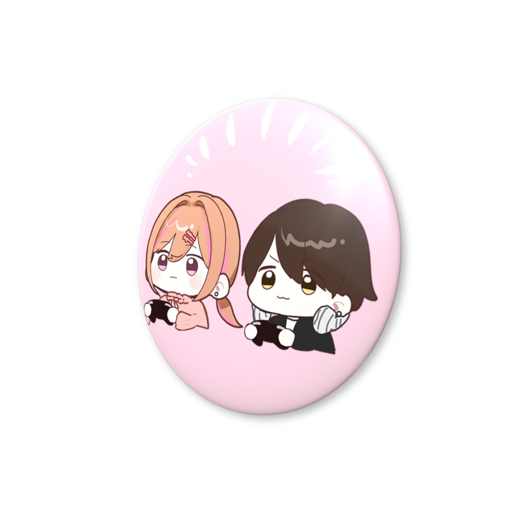 アイコン缶バッジ ピンク