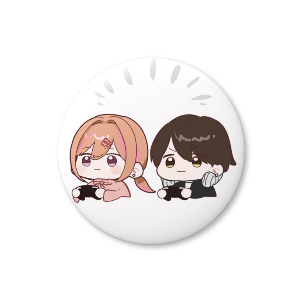 アイコン缶バッジ　ホワイト
