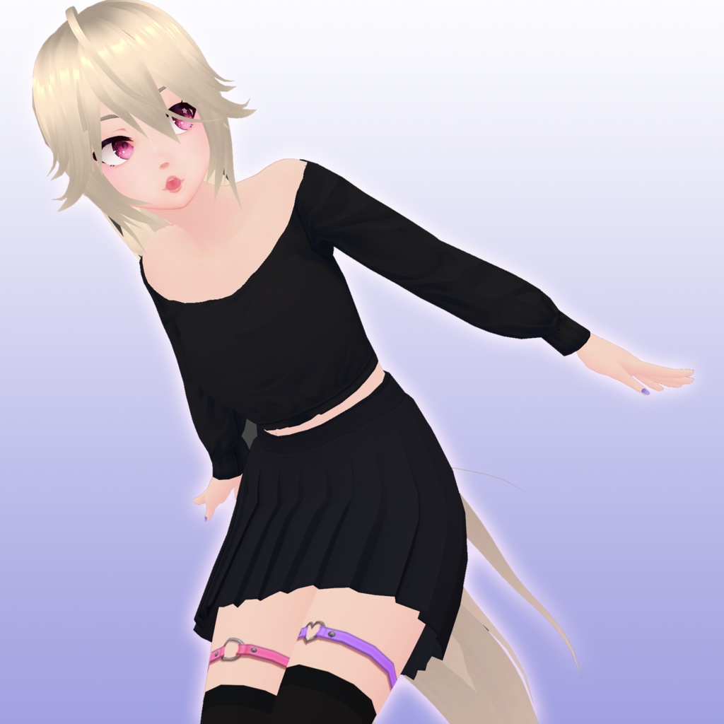 VRoid Leg Accessories - O Ring and Heart Garters