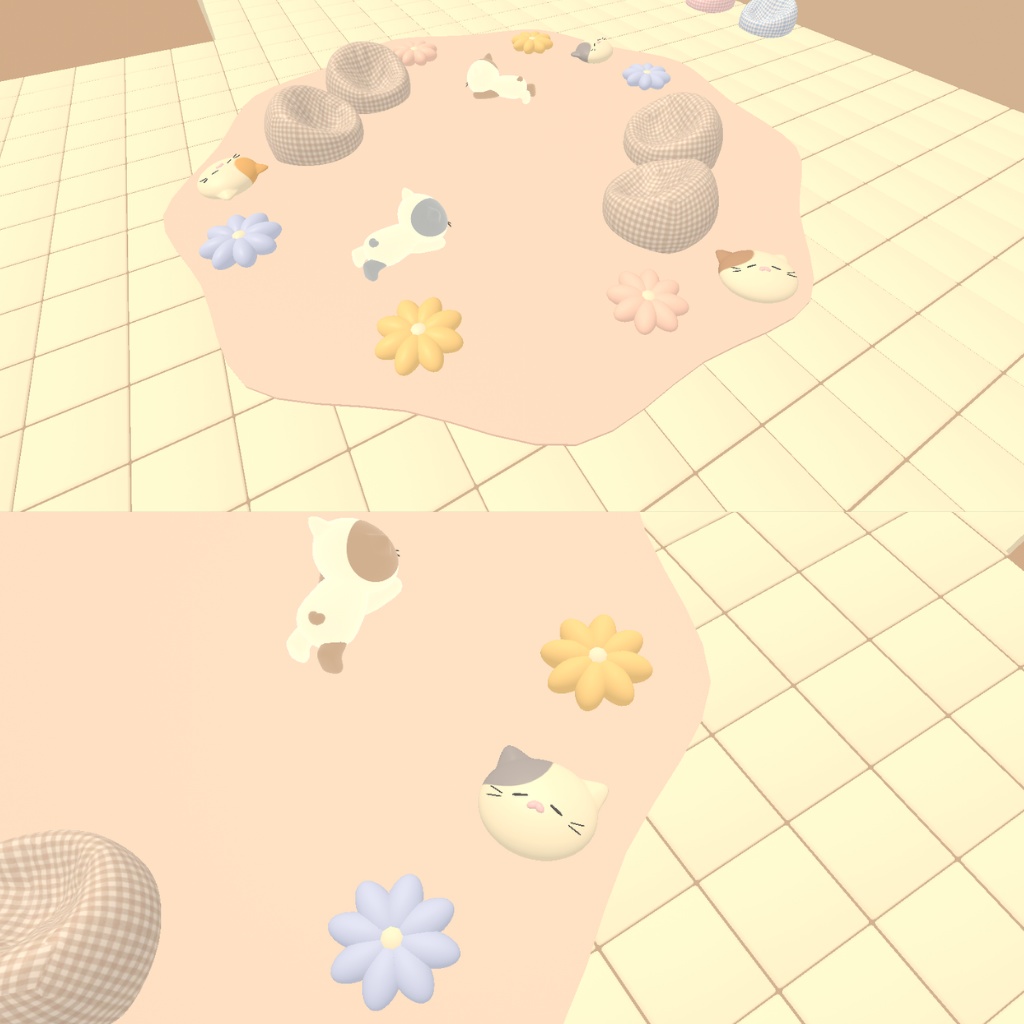 猫とお花のクッション(Unitypackage)