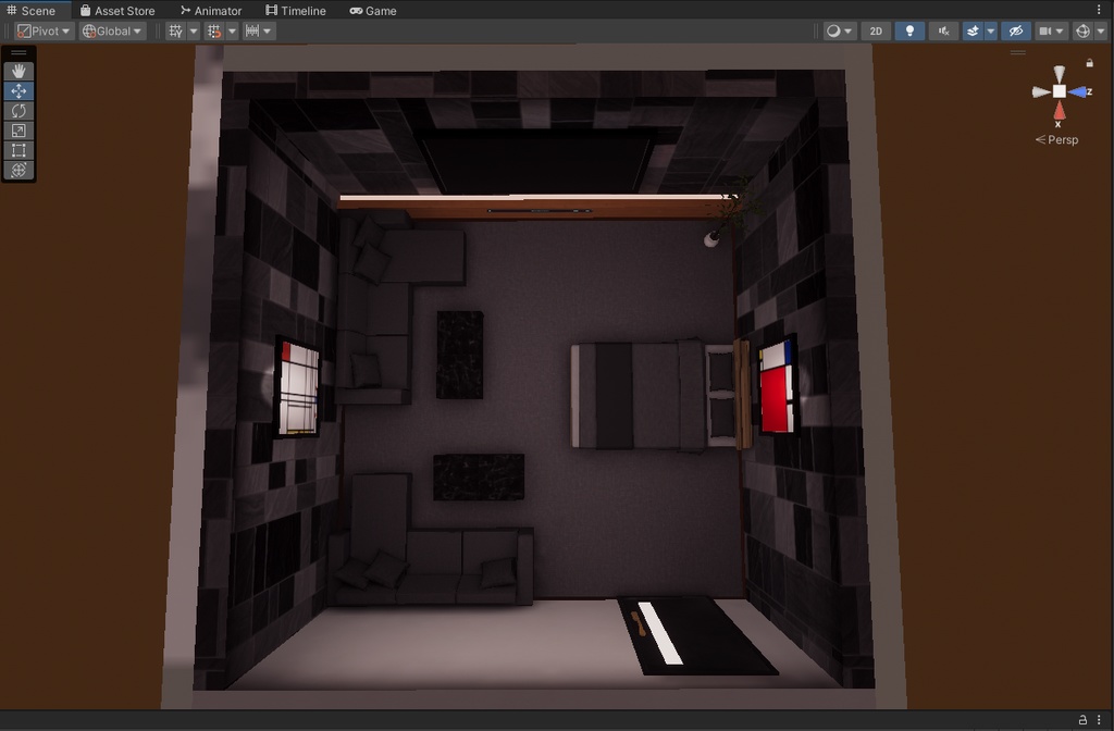 【VRChat想定】CompactRoom2【ワールドアセット】