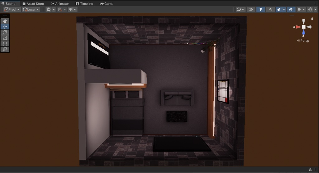 【VRChat想定】CompactRoom4【ワールドアセット】