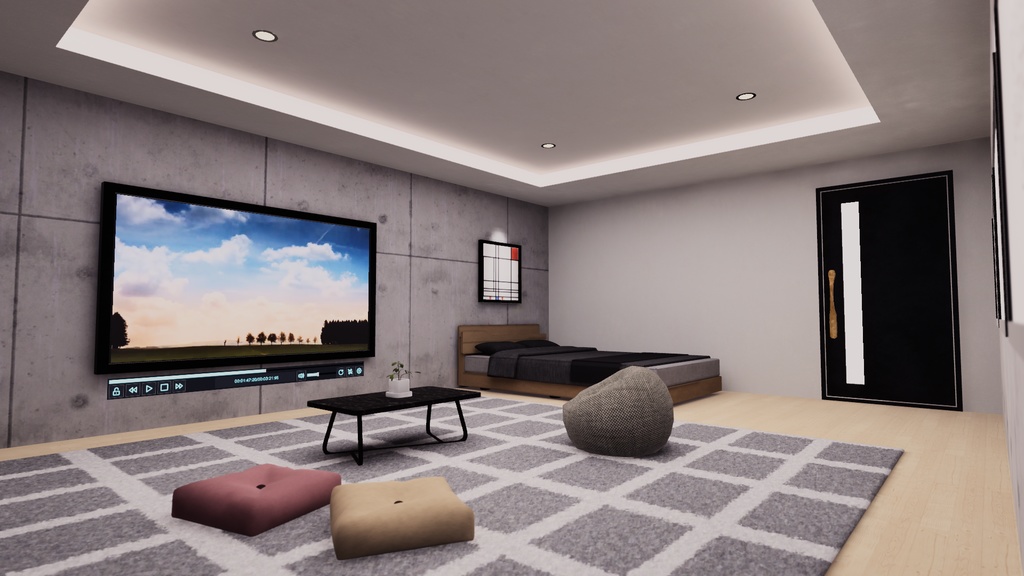 【VRChat想定】コンクリート打ちっぱなしハウス 1【ワールドアセット】