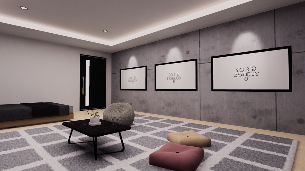 【VRChat想定】コンクリート打ちっぱなしハウス 1【ワールドアセット】