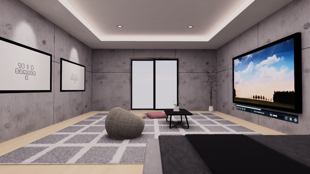 【VRChat想定】コンクリート打ちっぱなしハウス 1【ワールドアセット】