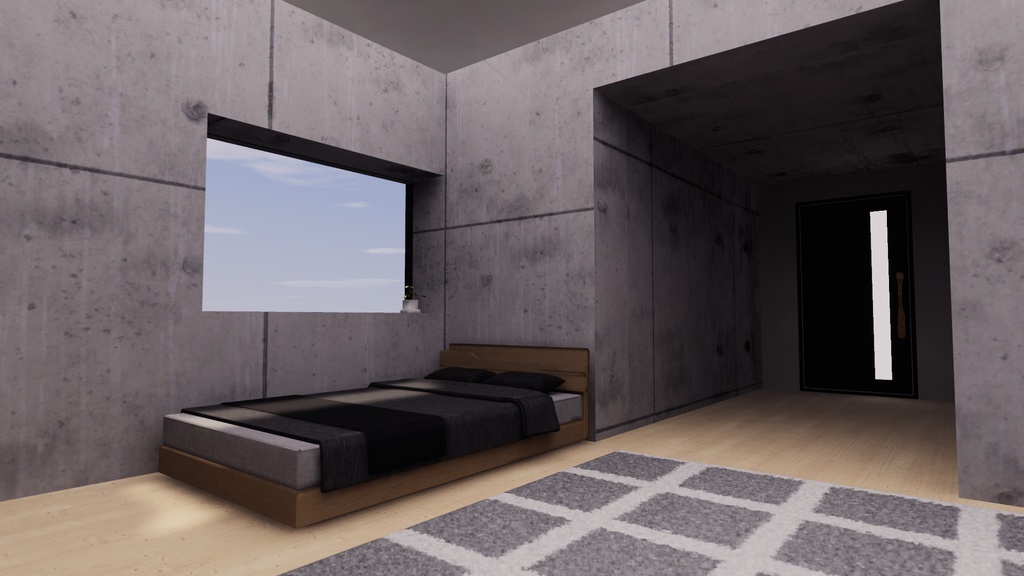 【VRChat想定】コンクリート打ちっぱなしハウス 2【ワールドアセット】