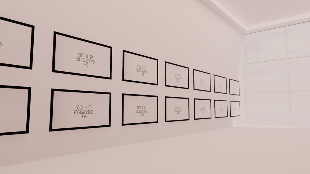 【VRChat想定】photogallery16+exhibition2【ワールドアセット】