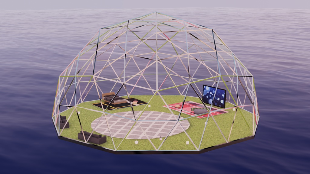【VRChat想定】AquaDome【ワールドアセット】