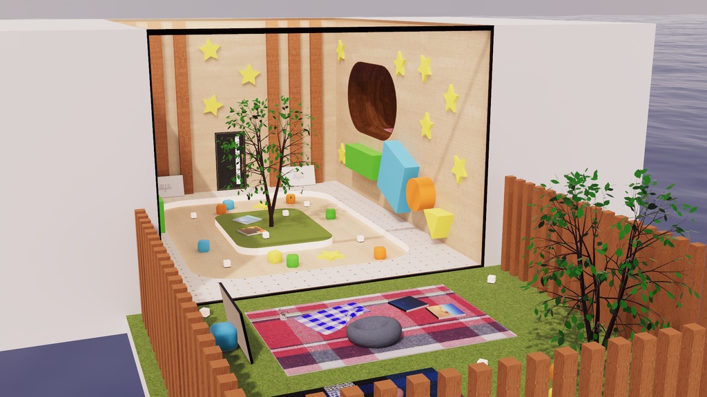 【VRChat想定】ボクタチノヒミツキチ(KidsRoom2)【ワールドアセット】