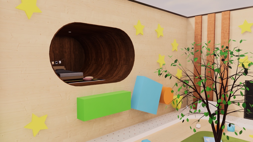 【VRChat想定】ボクタチノヒミツキチ(KidsRoom2)【ワールドアセット】