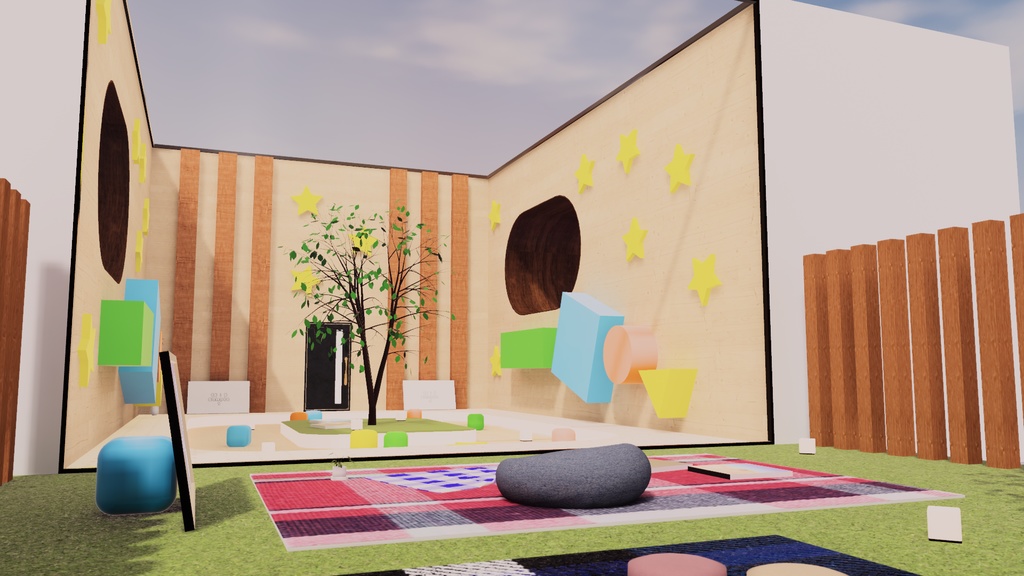【VRChat想定】ボクタチノヒミツキチ(KidsRoom2)【ワールドアセット】