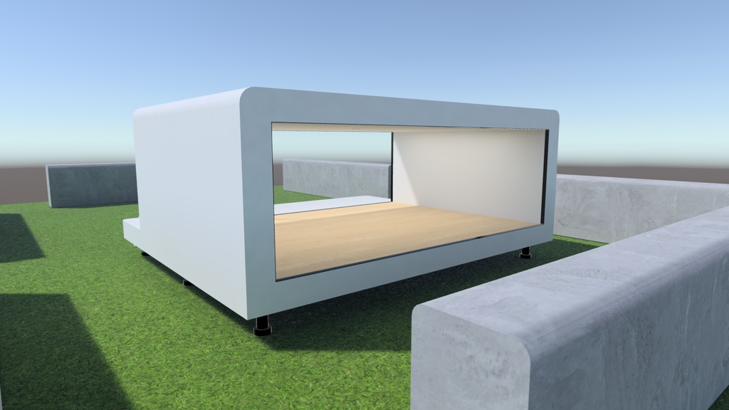 【VRChat想定】屋外ワールド作ってる時空いた空間にポン置きしておくといい感じの建物1(Simple01)【ワールドアセット】