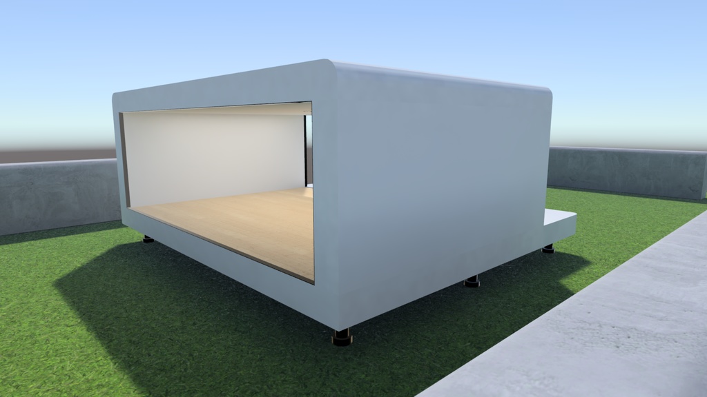 【VRChat想定】屋外ワールド作ってる時空いた空間にポン置きしておくといい感じの建物1(Simple01)【ワールドアセット】