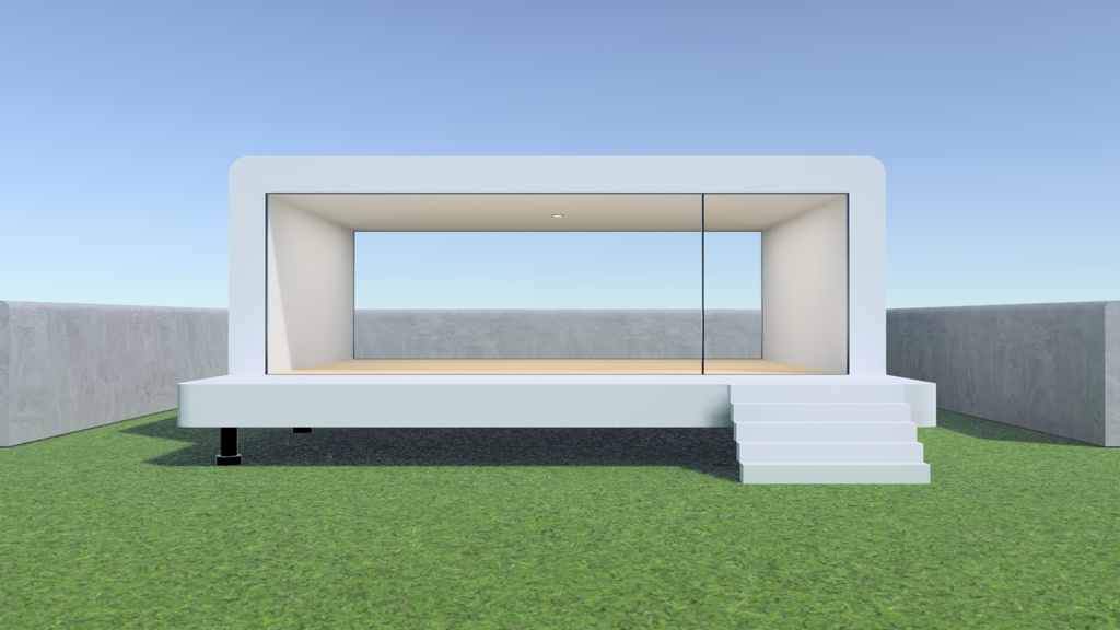 【VRChat想定】屋外ワールド作ってる時空いた空間にポン置きしておくといい感じの建物1(Simple01)【ワールドアセット】