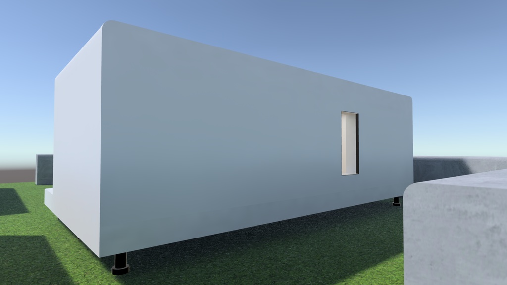 【VRChat想定】屋外ワールド作ってる時空いた空間にポン置きしておくといい感じの建物2(Simple02)【ワールドアセット】