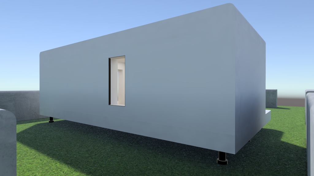 【VRChat想定】屋外ワールド作ってる時空いた空間にポン置きしておくといい感じの建物2(Simple02)【ワールドアセット】