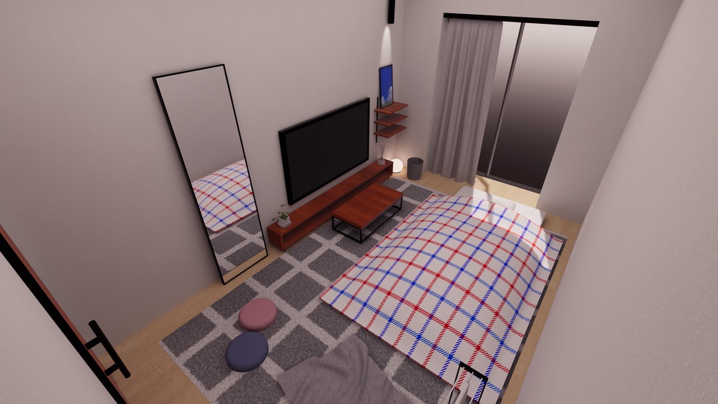 【2/14~2/16まで半額セール中!】【VRChat想定】あのさ。せまいけど、ウチくる?【ワールドアセット】