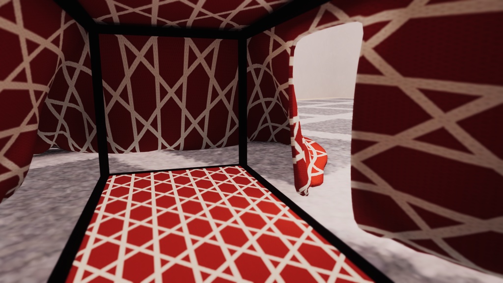 【VRChat想定】ワールドに置くと秘密基地感が出そうなボックステント【ワールド小物アセット】