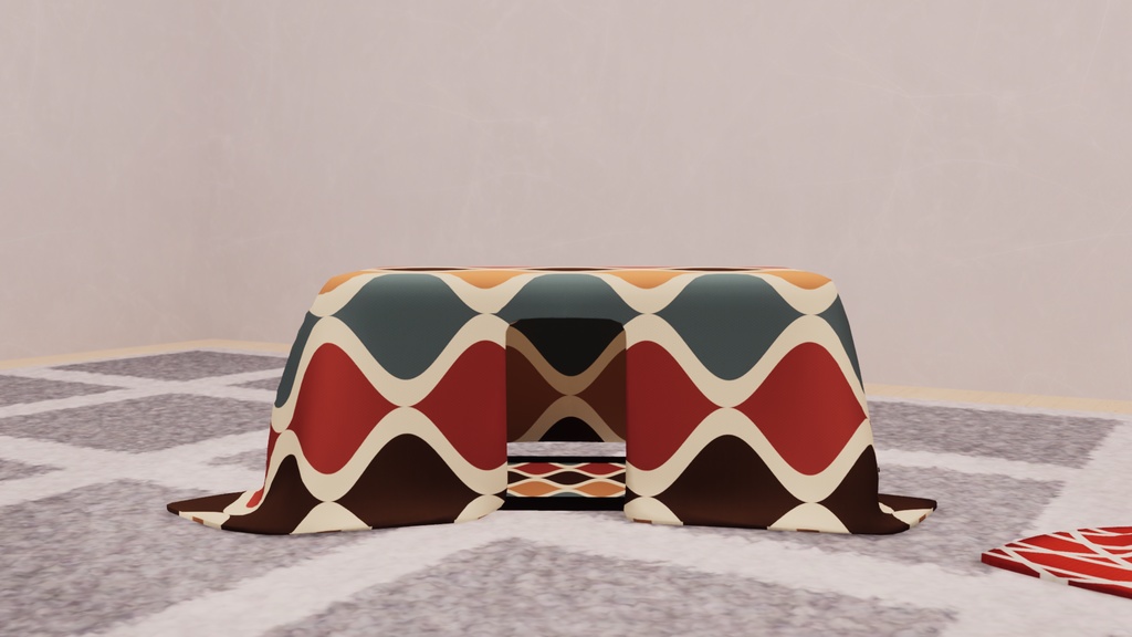 【VRChat想定】ワールドに置くと秘密基地感が出そうなボックステント【ワールド小物アセット】