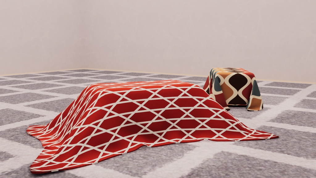 【VRChat想定】ワールドに置くと秘密基地感が出そうなボックステント【ワールド小物アセット】