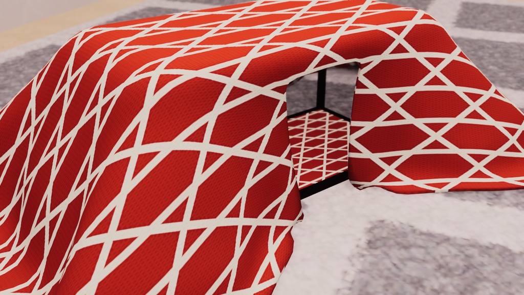 【VRChat想定】ワールドに置くと秘密基地感が出そうなボックステント【ワールド小物アセット】