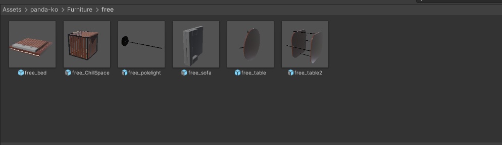 【VRChat想定】無料家具セット vol.1【ワールド小物アセット】