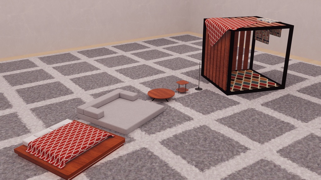 【VRChat想定】無料家具セット vol.1【ワールド小物アセット】