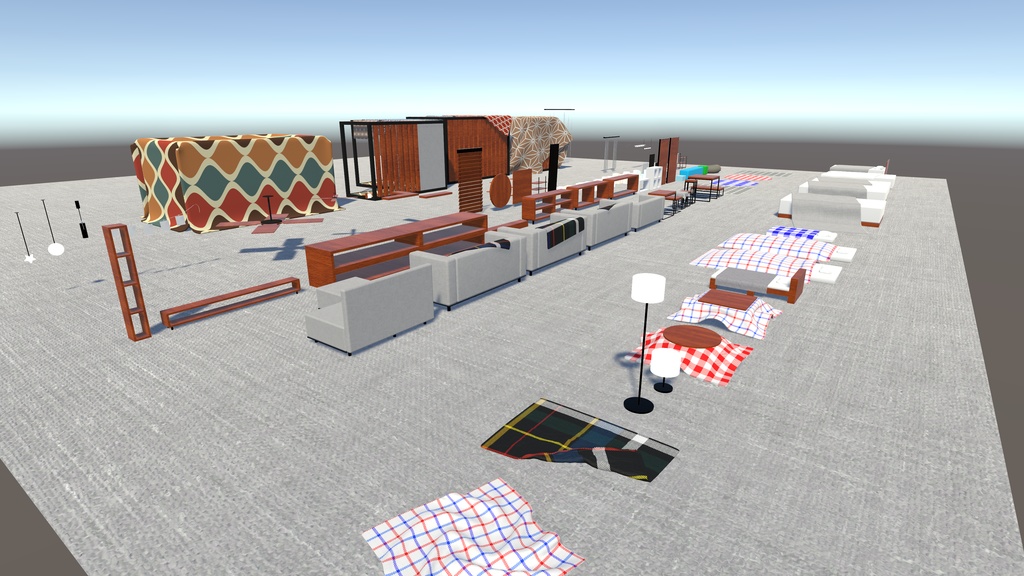 【3/8まで半額セール中!】【VRChat想定】週一ワールドクリエイターが贈る!ワールド向け家具セット vol.1【ワールド小物アセット】