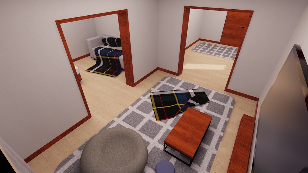【VRChat想定】自爆ボタンと過ごす生活 (Apartment2 : Re.ReBuild)【ワールドアセット】