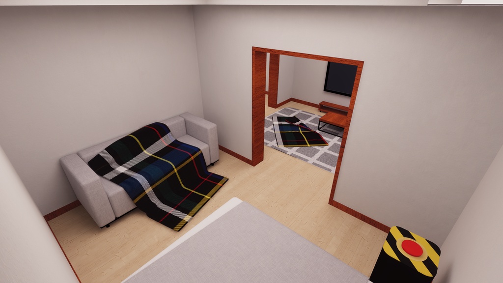 【VRChat想定】自爆ボタンと過ごす生活 (Apartment2 : Re.ReBuild)【ワールドアセット】