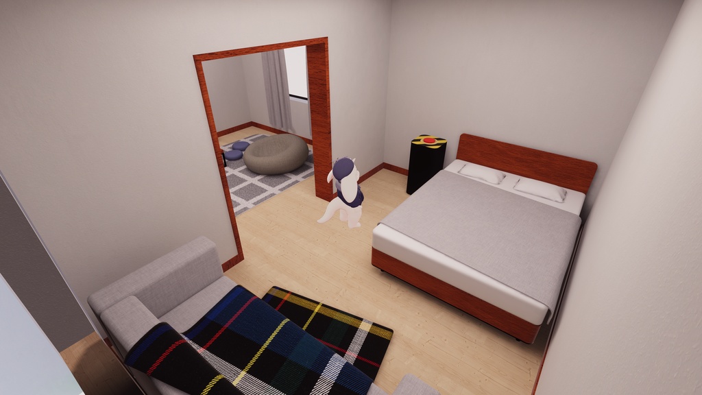 【VRChat想定】自爆ボタンと過ごす生活 (Apartment2 : Re.ReBuild)【ワールドアセット】