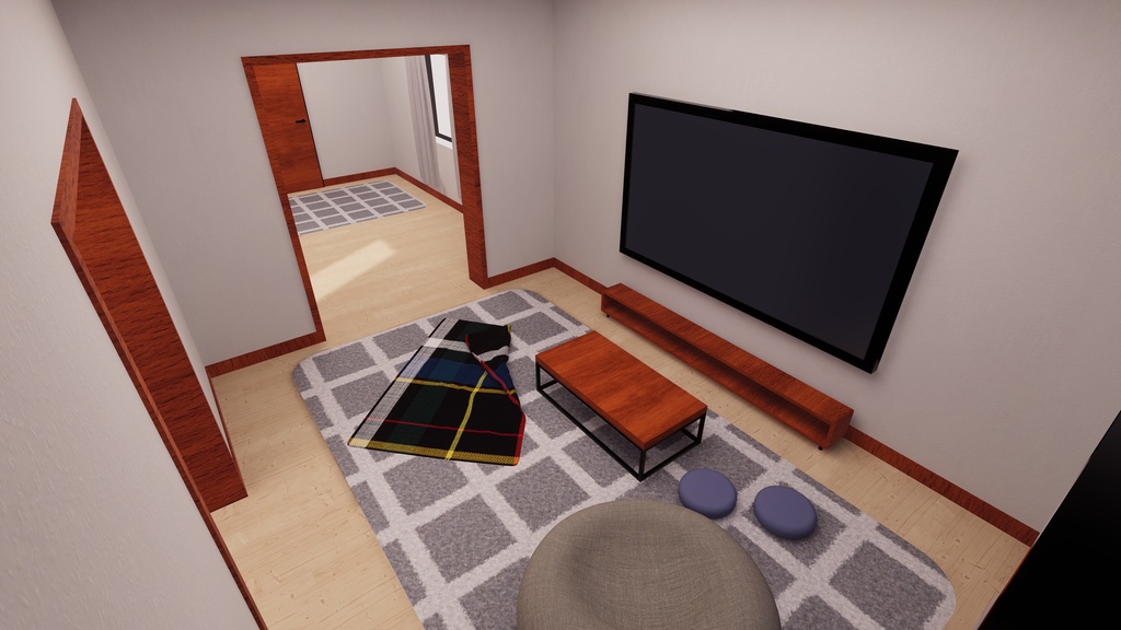 【VRChat想定】自爆ボタンと過ごす生活 (Apartment2 : Re.ReBuild)【ワールドアセット】
