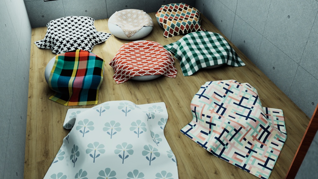 【VRChat想定】Prop_Cussion【3D家具アセット】