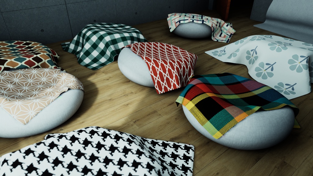 【VRChat想定】Prop_Cussion【3D家具アセット】