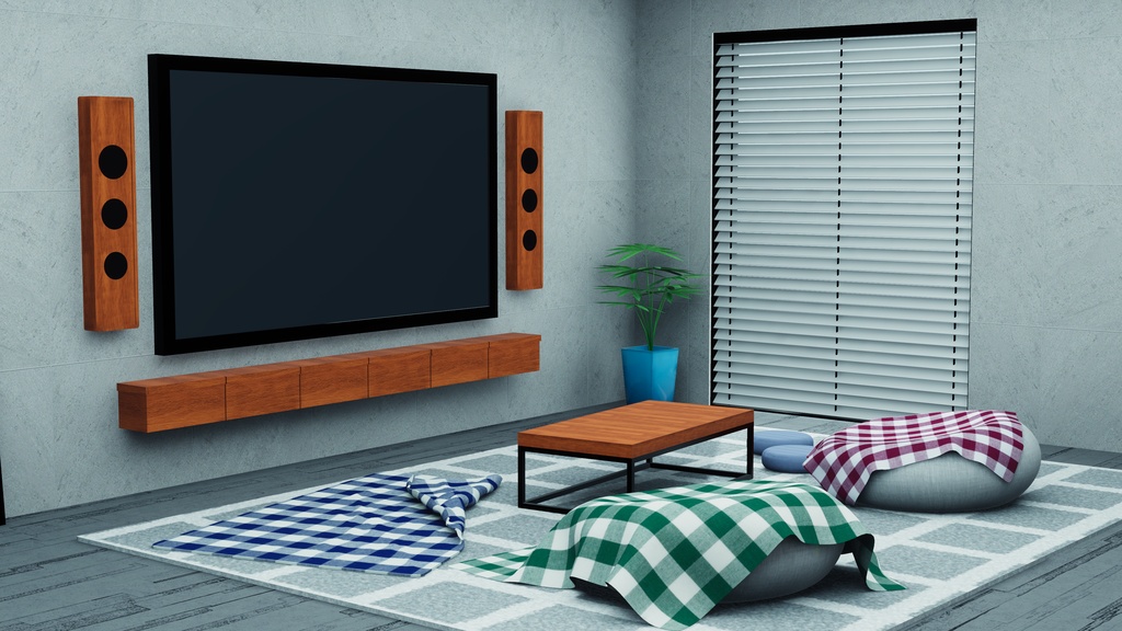 【VRChat想定】ConcreteHouse1.ReBuild (コンクリート打ちっぱなしハウス1.ReBuild)【ワールドアセット】
