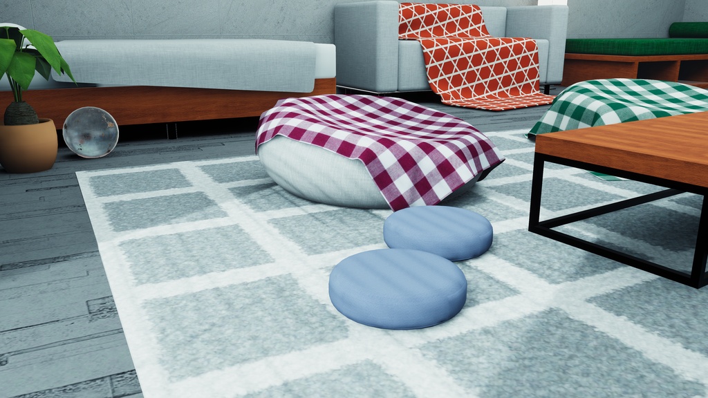 【VRChat想定】ConcreteHouse1.ReBuild (コンクリート打ちっぱなしハウス1.ReBuild)【ワールドアセット】