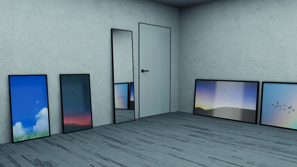【VRChat想定】ConcreteHouse1.ReBuild (コンクリート打ちっぱなしハウス1.ReBuild)【ワールドアセット】