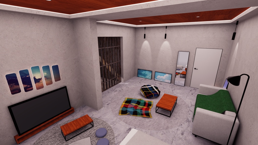 【11/3までセール中!】【VRChat想定】Just牢屋2 (牢屋付きワンルーム2)【ワールドアセット】