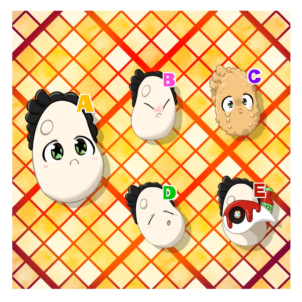 牡蠣アダム連結アクリルキーホルダー