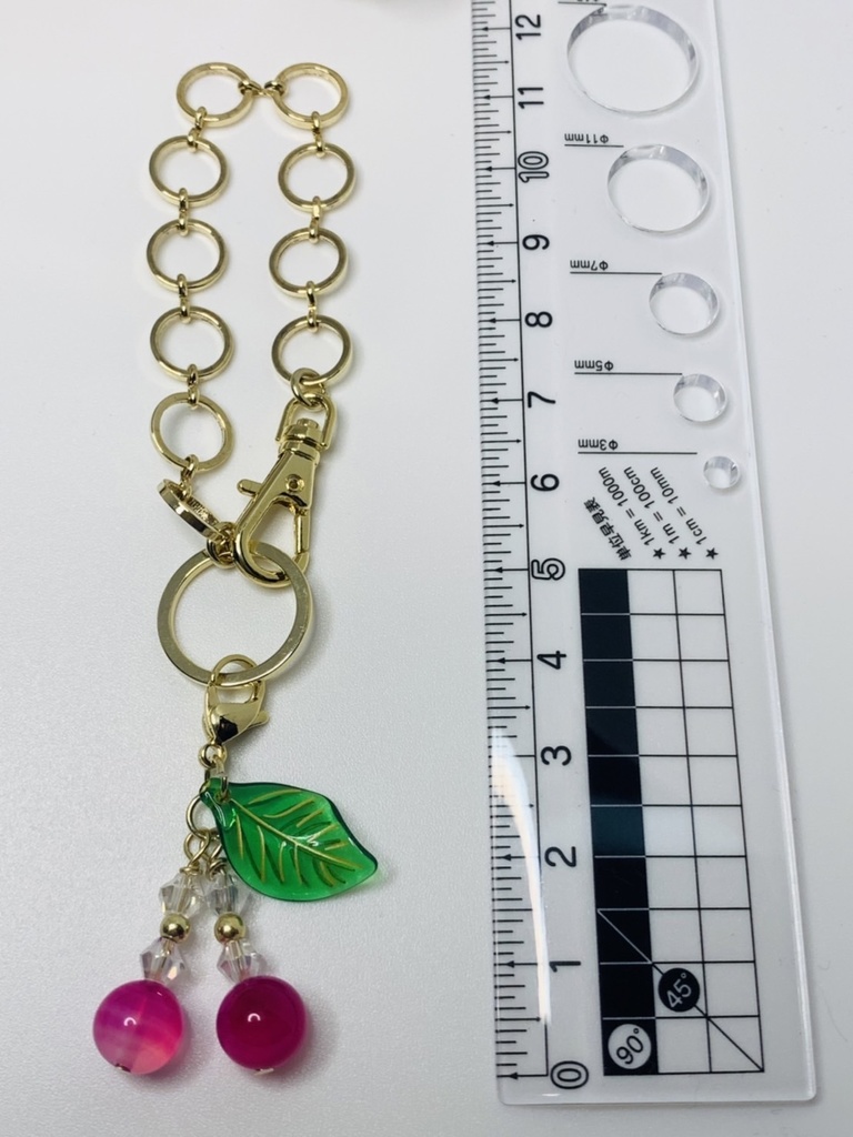 瑪瑙(メノウ)さくらんぼバッグチャーム