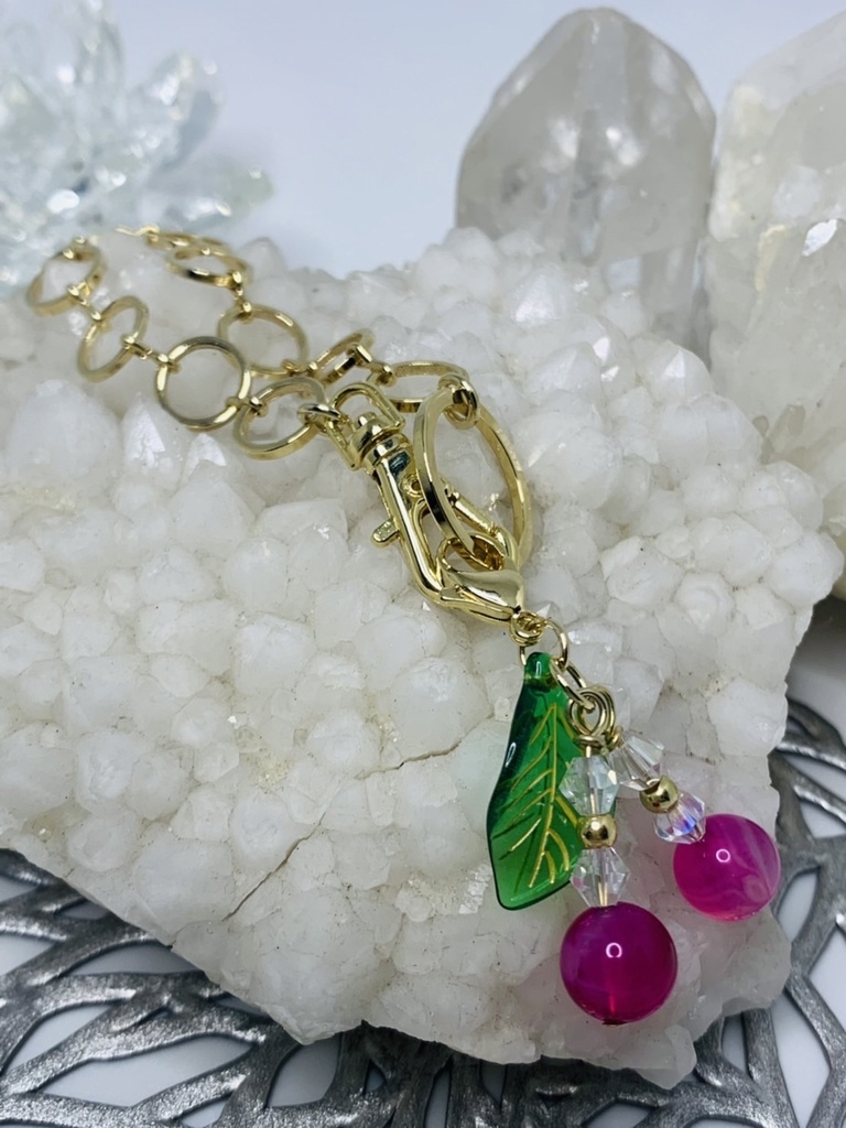 瑪瑙(メノウ)さくらんぼバッグチャーム