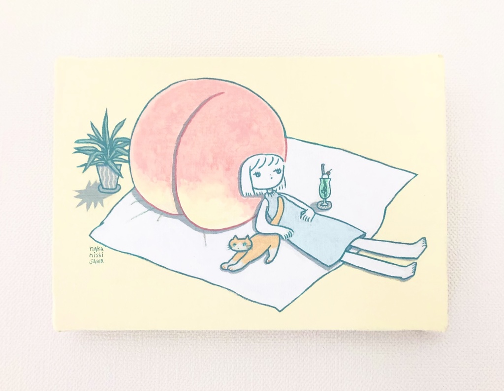 【キャンバスプリント】SM号 / 女の子と桃と猫