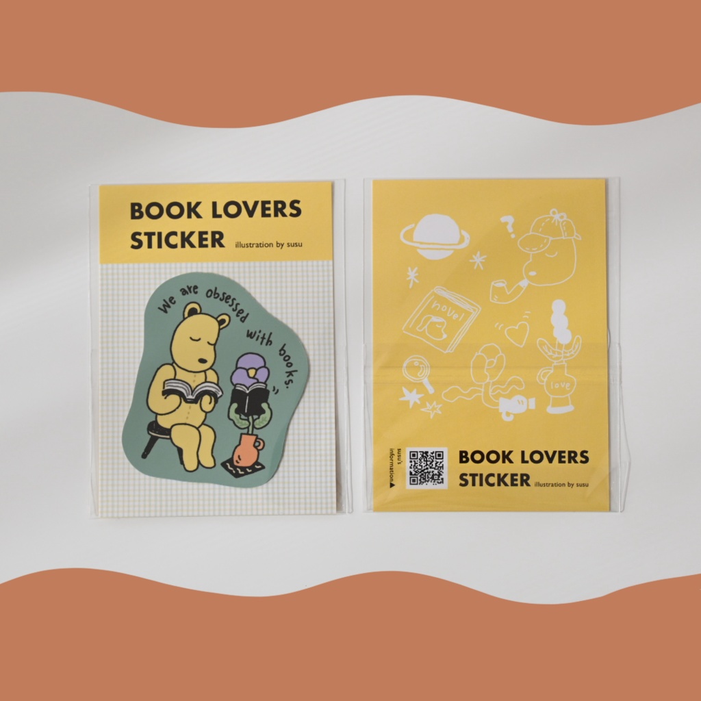 BOOK LOVERS STICKER【クマとお花】