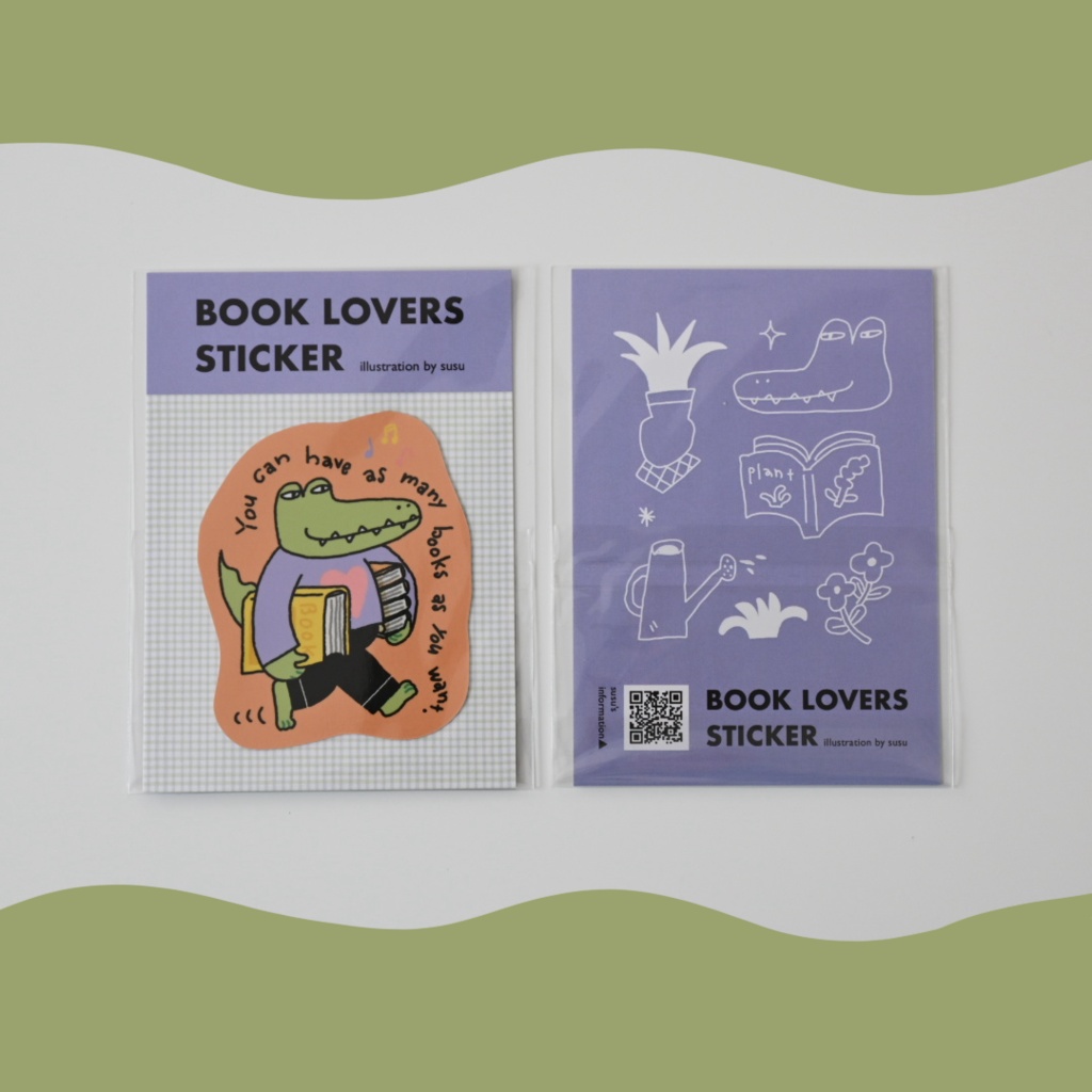 BOOK LOVERS STICKER【ワニ】