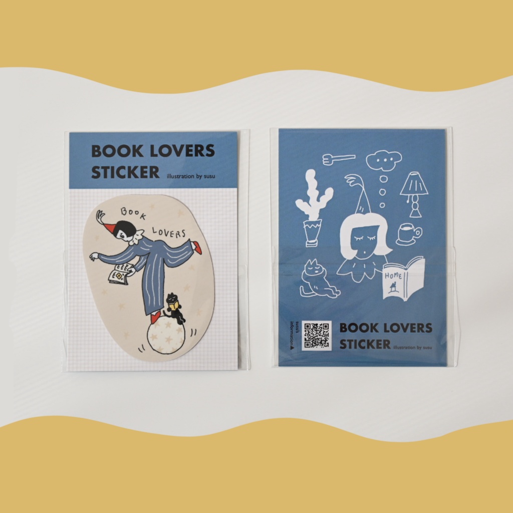 BOOK LOVERS STICKER【ヒトとネコ】