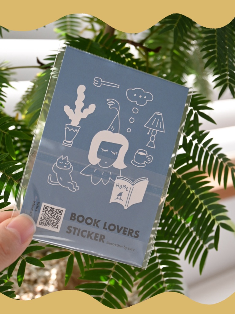 BOOK LOVERS STICKER【ヒトとネコ】