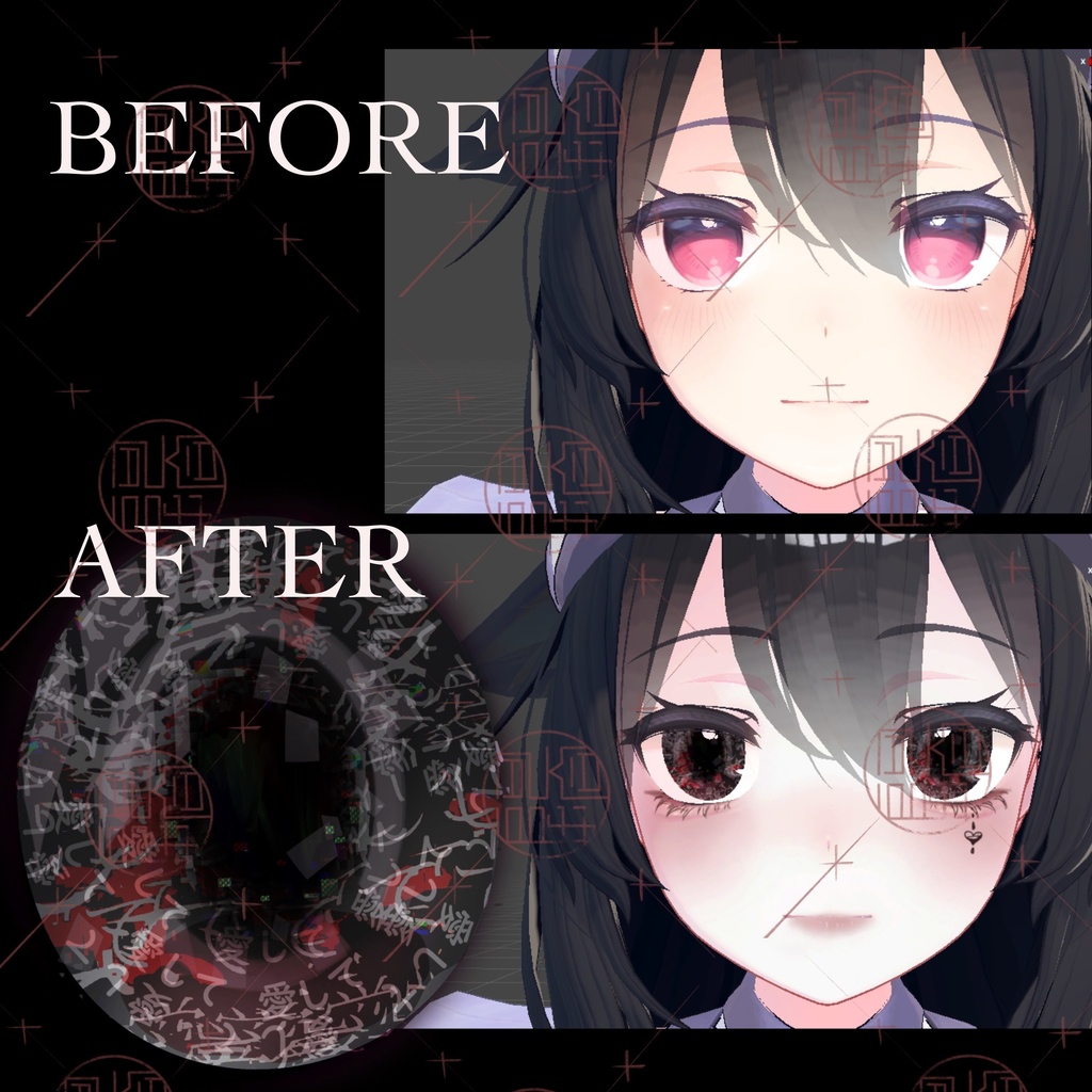 ✙vrc✙目テクスチャー✙愛してセット♥∔eye+body+texture+tatoo∔FOR桔梗kikyo
